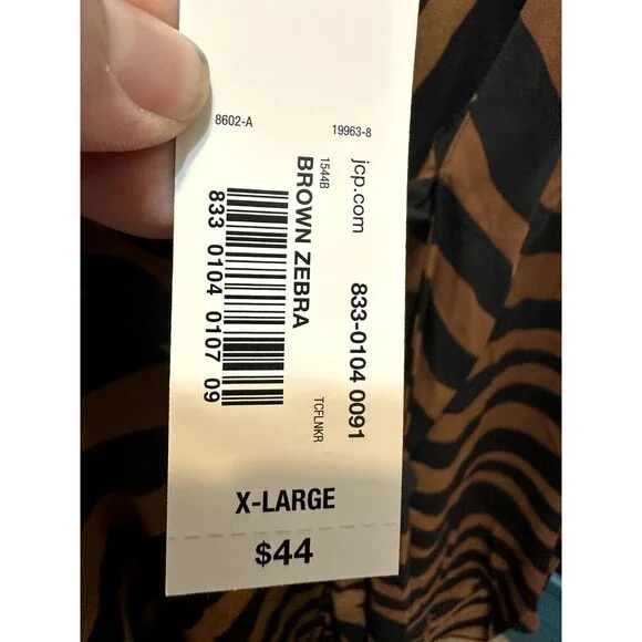 Worthington Womans Animal Print Top Size XL Old Money Corporate Preppy Boho - Picture 3 of 12